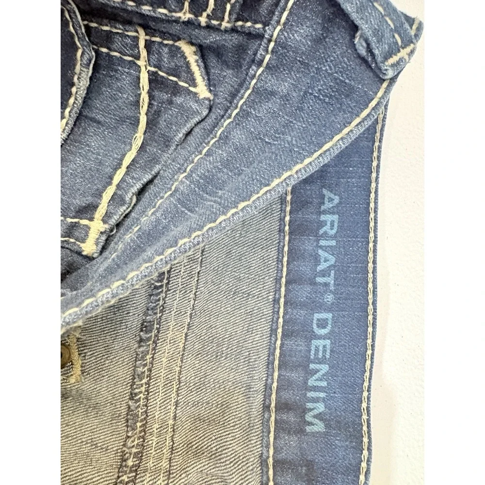 Ariat Turquoise Boot Jeans 30x34 Western Boho‎ Rodeo Flap Pocket Embroidered - Picture 14 of 14